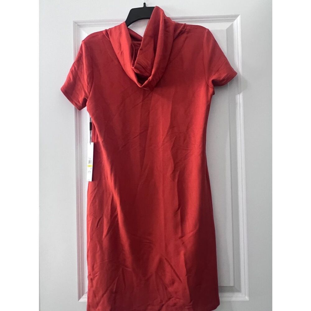 Women’s Calvin Klein hoodie shirt Dress burnt orange NWT M - Picture 4 of 4